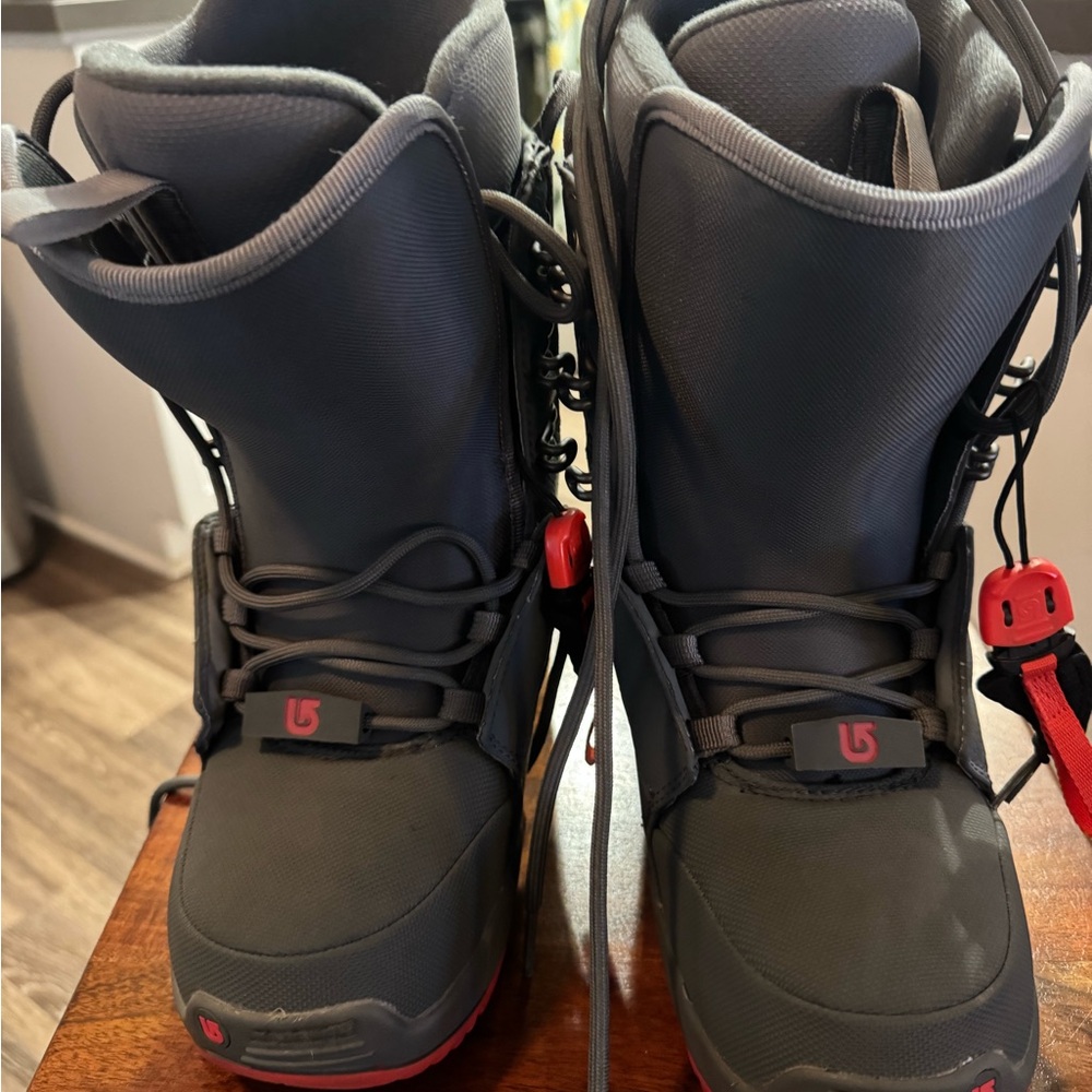 Burton Dark Grey Snowboard Boots with Red Accents Women’s